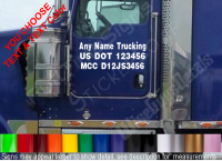 Custom RIG Trucking Business DOT GVW MCC License Fleet Door Decal Sign SET OF TWO